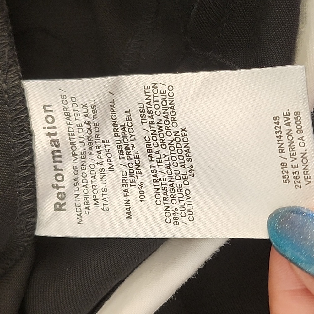 Reformation Stevie Black and White Women's Pants Size 6 - Picture 16 of 16